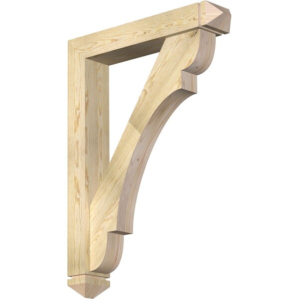 Ekena Millwork Olympic Arts and Crafts Rough Sawn Bracket w/ Offset Brace, Douglas Fir, 6"W x 32"D x 44"H BKT0604X32X44OLY03RDF - main
